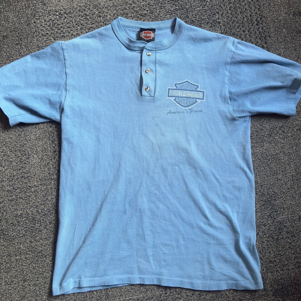 Harley-Davidson Blue Casual Button Down Shirt